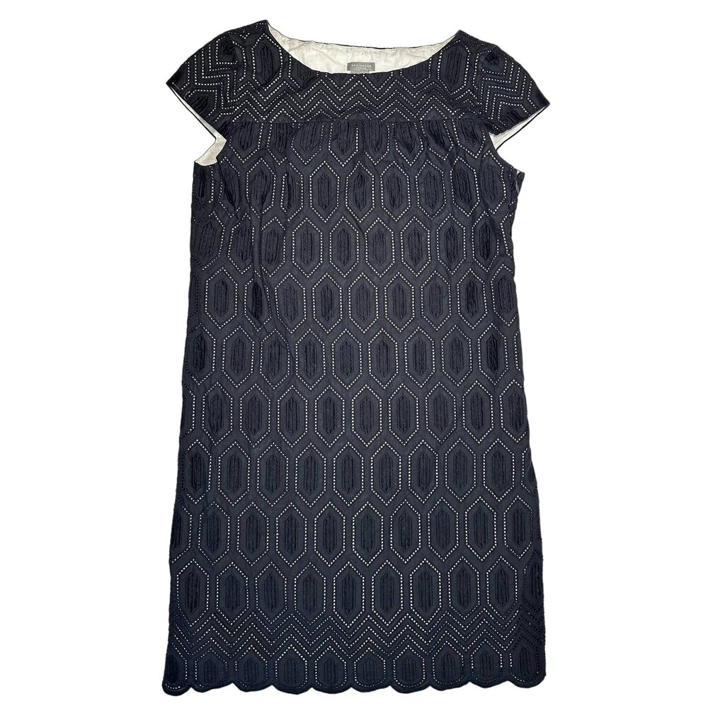 Ann Taylor Pointelle Sheath Cap Sleeve Dress Size 8p